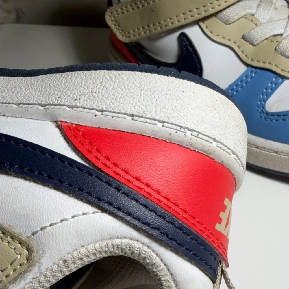 Nike Kids Blue and White Sneakers with Tan Accents